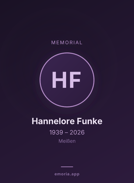 Memorial portrait of Hannelore Funke