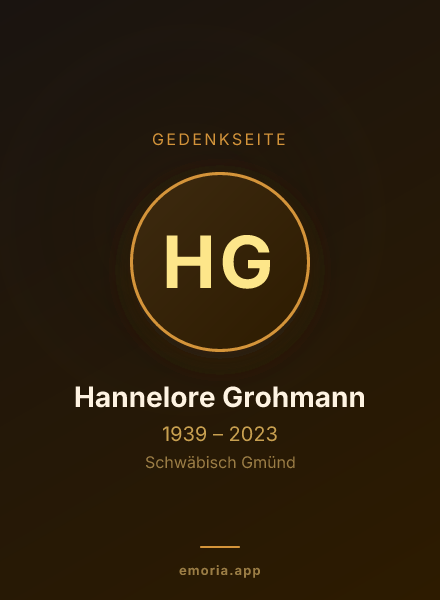 Gedenkportrait von Hannelore Grohmann