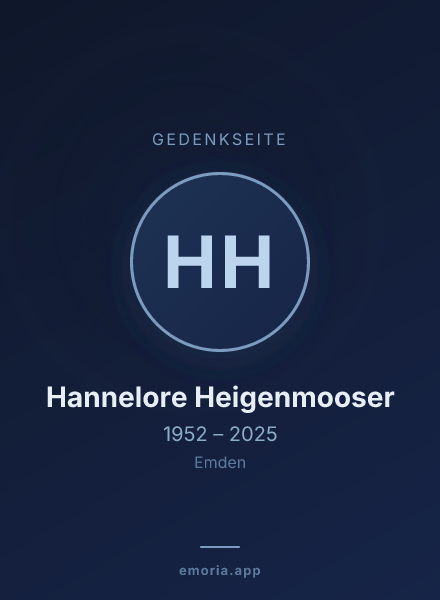 Gedenkportrait von Hannelore Heigenmooser