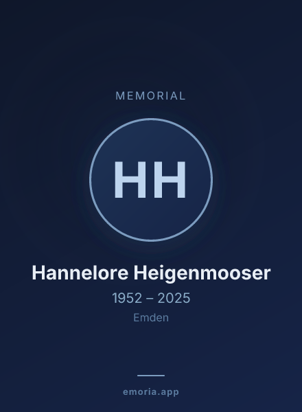 Memorial portrait of Hannelore Heigenmooser