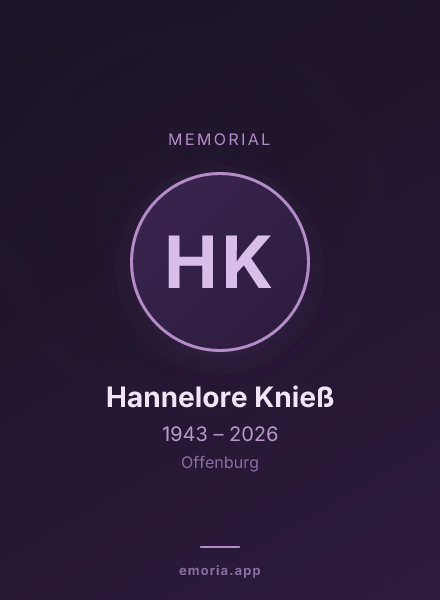 Memorial portrait of Hannelore Knieß