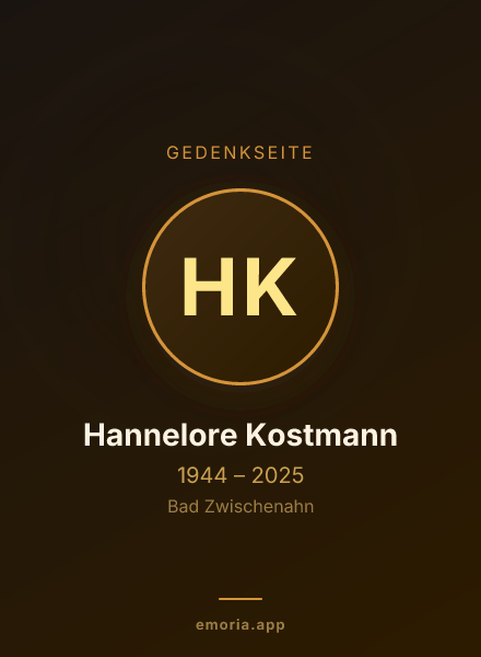Gedenkportrait von Hannelore Kostmann