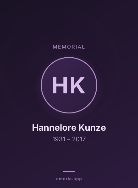 Memorial portrait of Hannelore Kunze