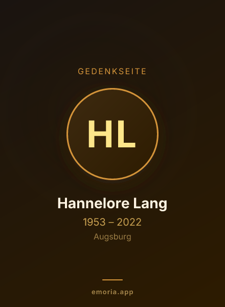 Gedenkportrait von Hannelore Lang