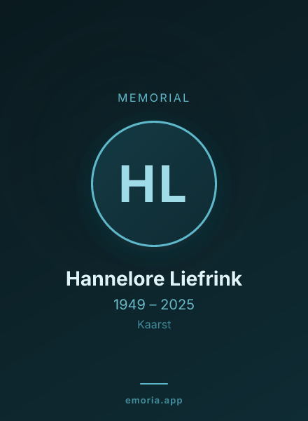 Memorial portrait of Hannelore Liefrink