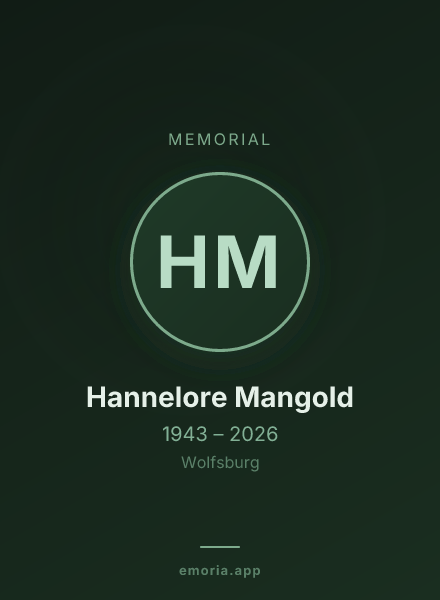 Memorial portrait of Hannelore Mangold