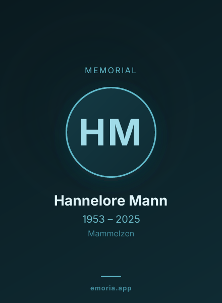 Memorial portrait of Hannelore Mann
