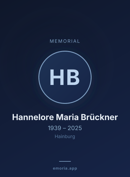 Memorial portrait of Hannelore Maria Brückner