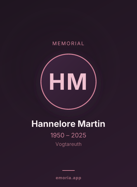Memorial portrait of Hannelore Martin