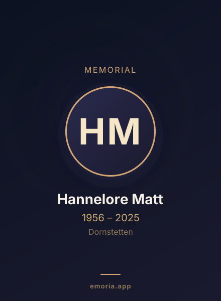 Memorial portrait of Hannelore Matt