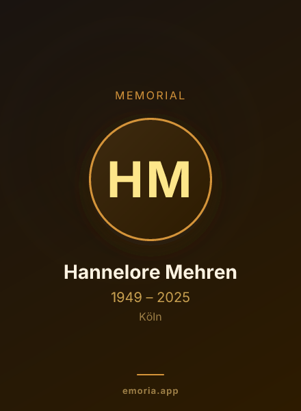 Memorial portrait of Hannelore Mehren