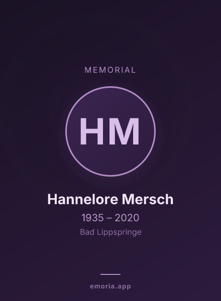 Memorial portrait of Hannelore Mersch