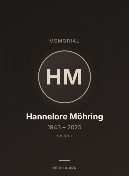 Memorial portrait of Hannelore Möhring