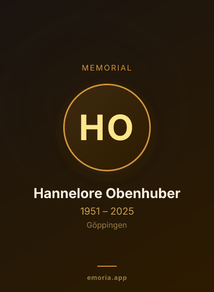 Memorial portrait of Hannelore Obenhuber