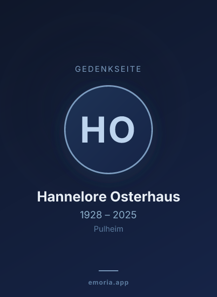 Gedenkportrait von Hannelore Osterhaus