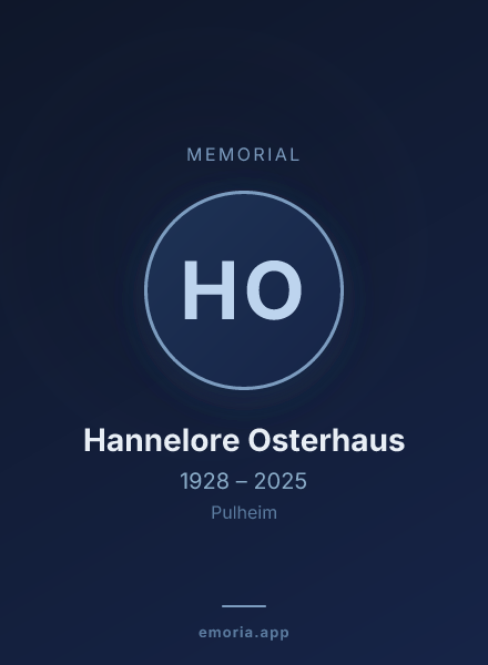 Memorial portrait of Hannelore Osterhaus