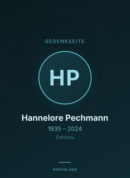 Gedenkportrait von Hannelore Pechmann