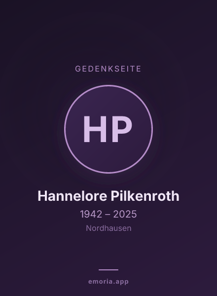 Gedenkportrait von Hannelore Pilkenroth