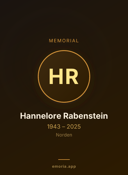 Memorial portrait of Hannelore Rabenstein