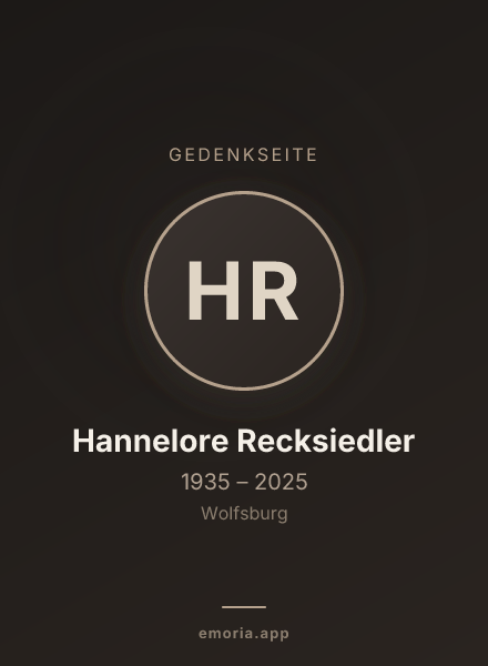 Gedenkportrait von Hannelore Recksiedler