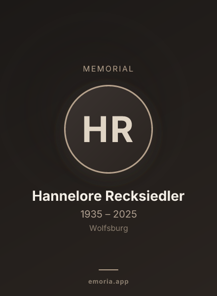 Memorial portrait of Hannelore Recksiedler