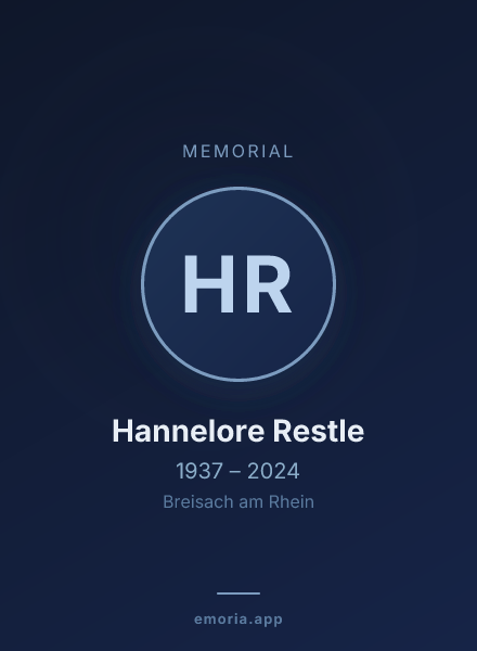 Memorial portrait of Hannelore Restle