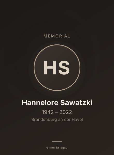 Memorial portrait of Hannelore Sawatzki