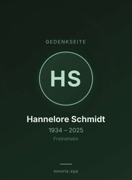Gedenkportrait von Hannelore Schmidt