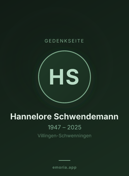 Gedenkportrait von Hannelore Schwendemann