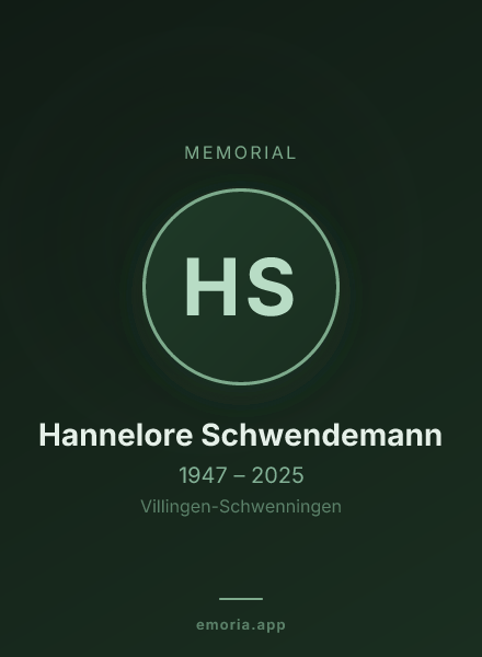 Memorial portrait of Hannelore Schwendemann