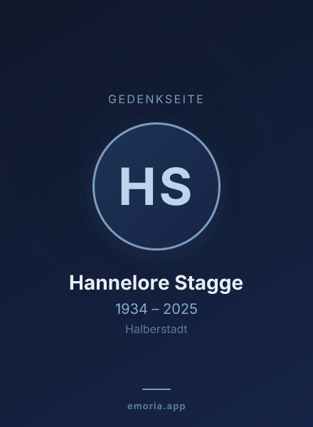 Gedenkportrait von Hannelore Stagge