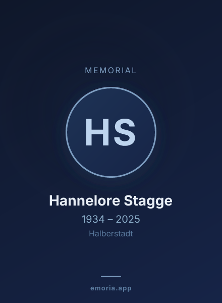 Memorial portrait of Hannelore Stagge