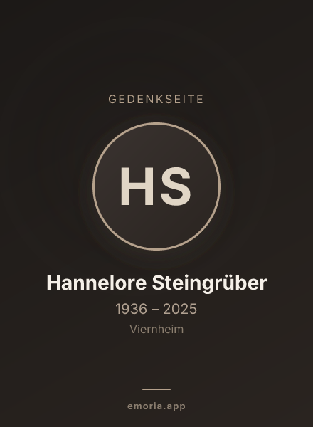 Gedenkportrait von Hannelore Steingrüber