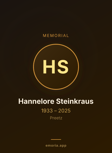 Memorial portrait of Hannelore Steinkraus