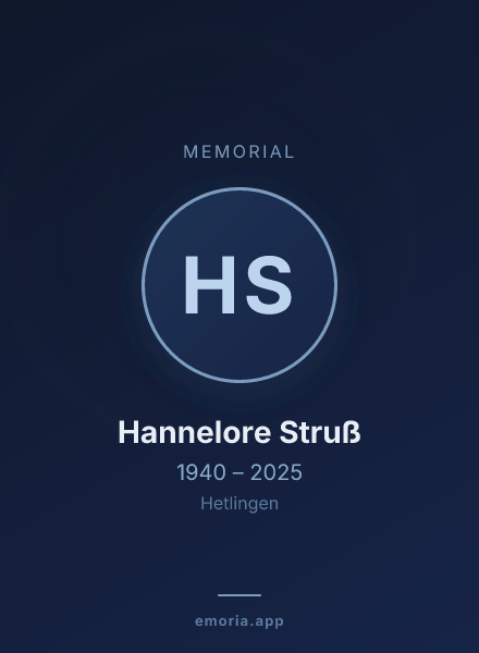 Memorial portrait of Hannelore Struß