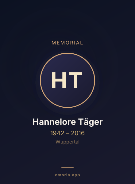 Memorial portrait of Hannelore Täger