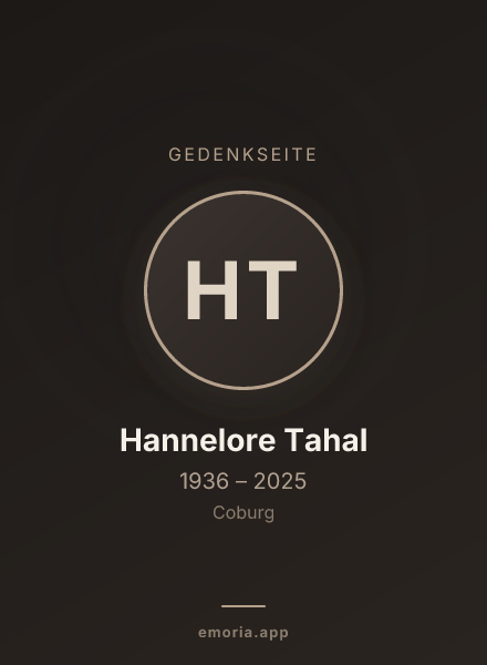 Gedenkportrait von Hannelore Tahal