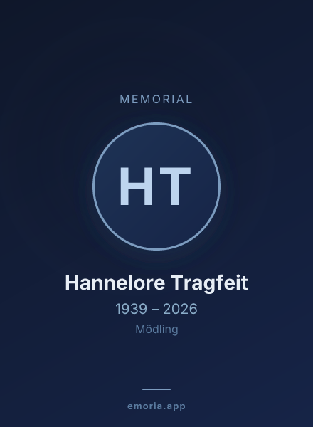 Memorial portrait of Hannelore Tragfeit