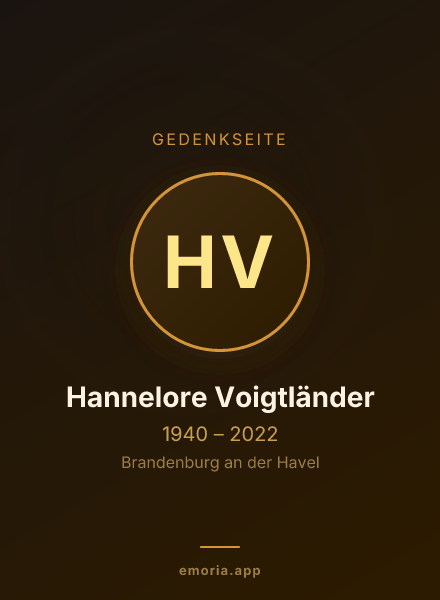 Gedenkportrait von Hannelore Voigtländer