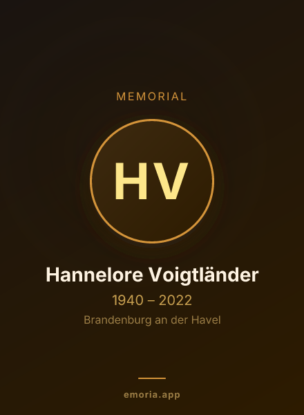 Memorial portrait of Hannelore Voigtländer