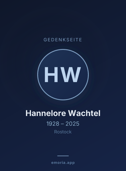 Gedenkportrait von Hannelore Wachtel
