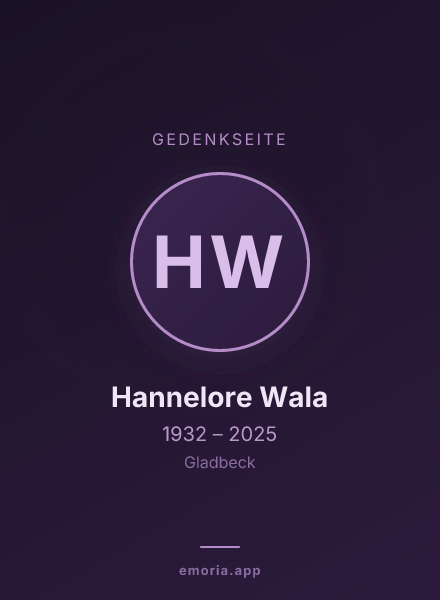 Gedenkportrait von Hannelore Wala