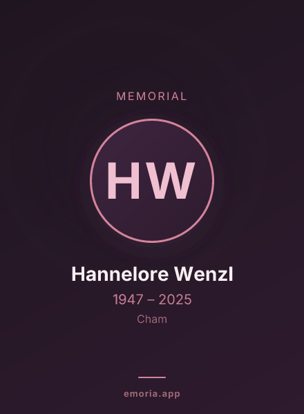 Memorial portrait of Hannelore Wenzl