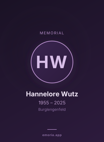 Memorial portrait of Hannelore Wutz
