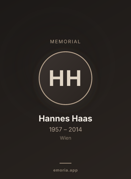 Memorial portrait of Hannes Haas