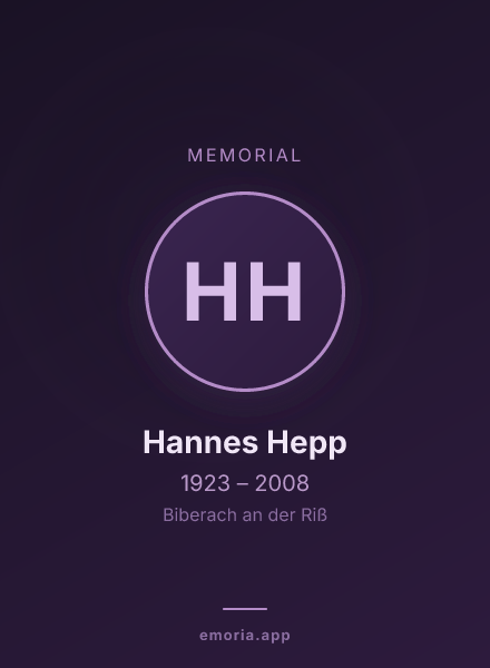 Memorial portrait of Hannes Hepp