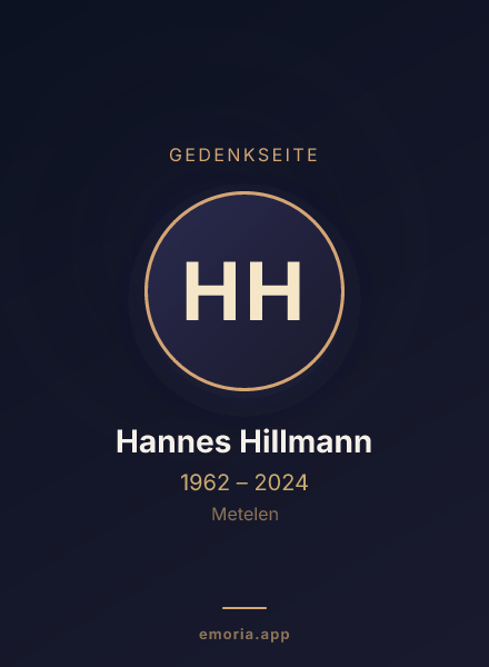 Gedenkportrait von Hannes Hillmann