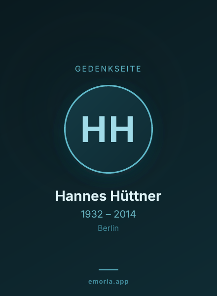 Gedenkportrait von Hannes Hüttner