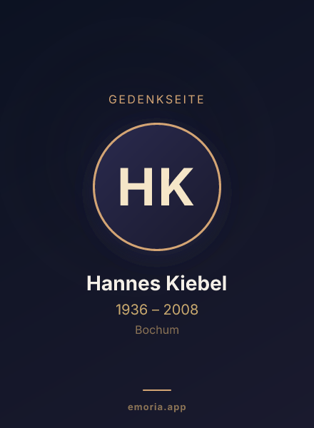 Gedenkportrait von Hannes Kiebel