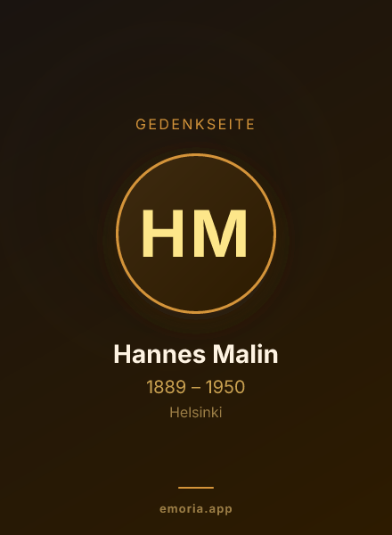 Gedenkportrait von Hannes Malin